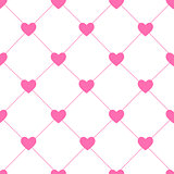 Valentines Day Seamless Hearts Pattern Vector Illustration