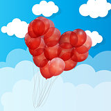 Balloon  Heart Vector Illustration Background