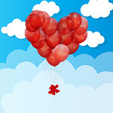 Balloon  Heart Vector Illustration Background