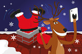 christmas reindeer is doing selfie