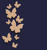 Carton paper butterflies with copy space