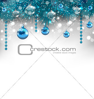 Traditional glowing background with Christmas decoration