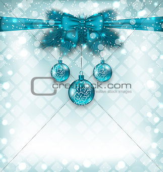 Light background with Christmas traditional elements