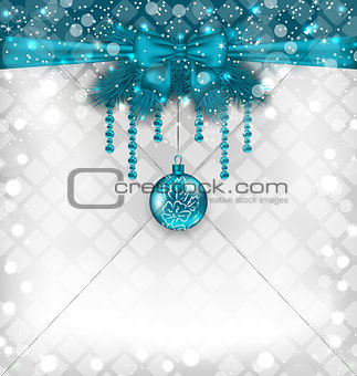 Shimmering background with Christmas traditional elements