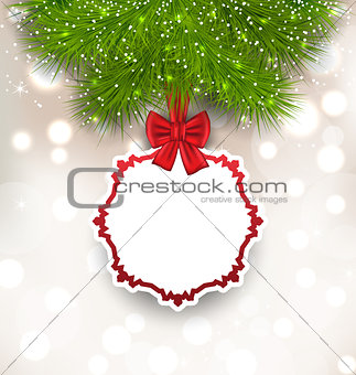 Glowing background with Christmas card