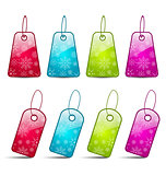 Set multicolored tags isolated on white background