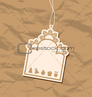 Vintage blank badge with Christmas elements