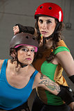 Beautiful and Tough Roller Derby Skaters