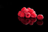 Delicious ripe raspberries.