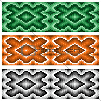 Set of three seamless rhombic patterns