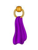 Ring shaped holder with purple towel
