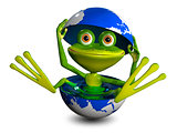 frog in the globe