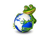 frog on Globe