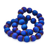Blue agate druzy beads