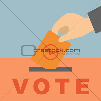 Hand putting a voting