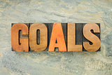 goals word in wood type