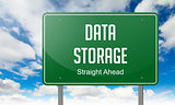Data Storage on Highway Signpost.