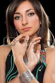 Portrait of a nice young brunette