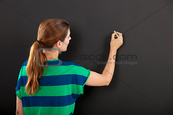 Writing on a chalkboard