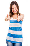 Woman whit thumbs up