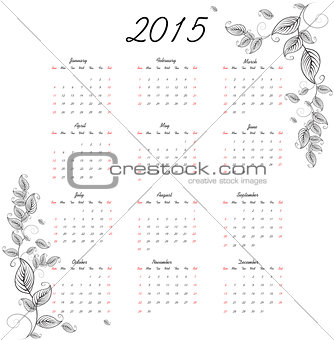 2015 year calendar