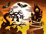 Theme with Halloween silhouette 2