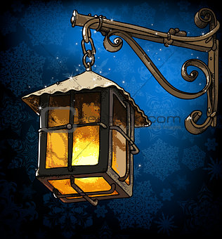 lantern in the winter night