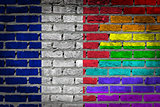 Dark brick wall - LGBT rights - France