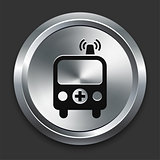 Ambulance Icons on Metallic Button Collection