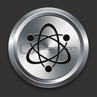 Atom Icons on Metallic Button Collection