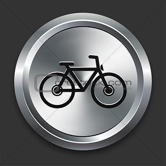 Bicycle Icon on Metallic Button Collection