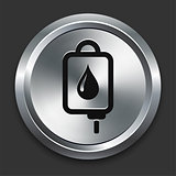 Blood Drip Icon on Metallic Button Collection