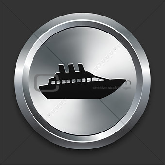 Boat Icon on Metallic Button Collection