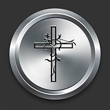 Cross Icon on Metallic Button Collection