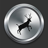 Deer Icon on Metallic Button Collection