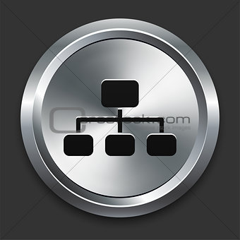 Diagram Icon on Metallic Button Collection