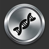DNA Icon on Metallic Button Collection