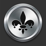 Fleur De Lis Icon on Metallic Button Collection