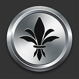 Fleur De Lis Icon on Metallic Button Collection