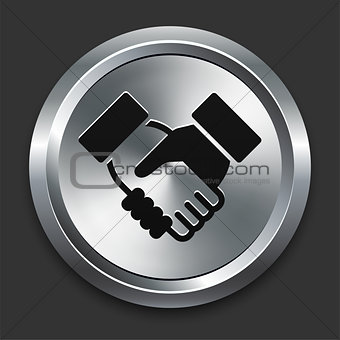 Handshake Icon on Metallic Button Collection