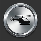 Helicopter Icon on Metallic Button Collection
