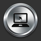 Laptop Icon on Metallic Button Collection