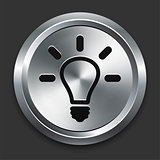 Light Bulb Icon on Metallic Button Collection