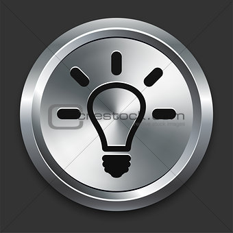 Light Bulb Icon on Metallic Button Collection