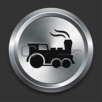 Locomotive Icon on Metallic Button Collection