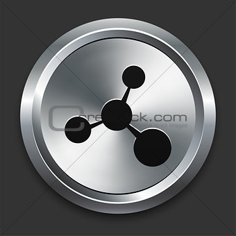 Molecule Icon on Metallic Button Collection