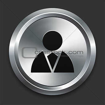 Person Icon on Metallic Button Collection