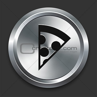 Pizza Icon on Metallic Button Collection