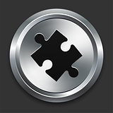 Puzzle Icon on Metallic Button Collection