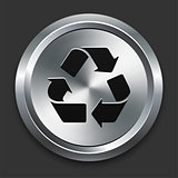 Recycle Icon on Metallic Button Collection